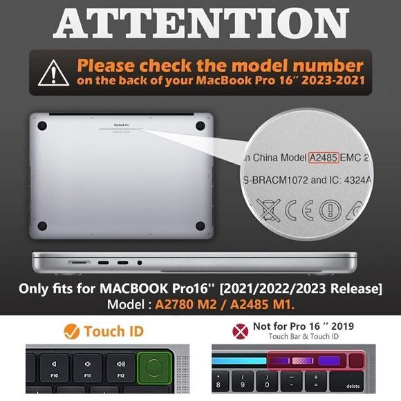 SEYMAC stock MacBook Pro 16 inch Case 2023/2022/2021 Protection Case Black - Picture 2 of 11